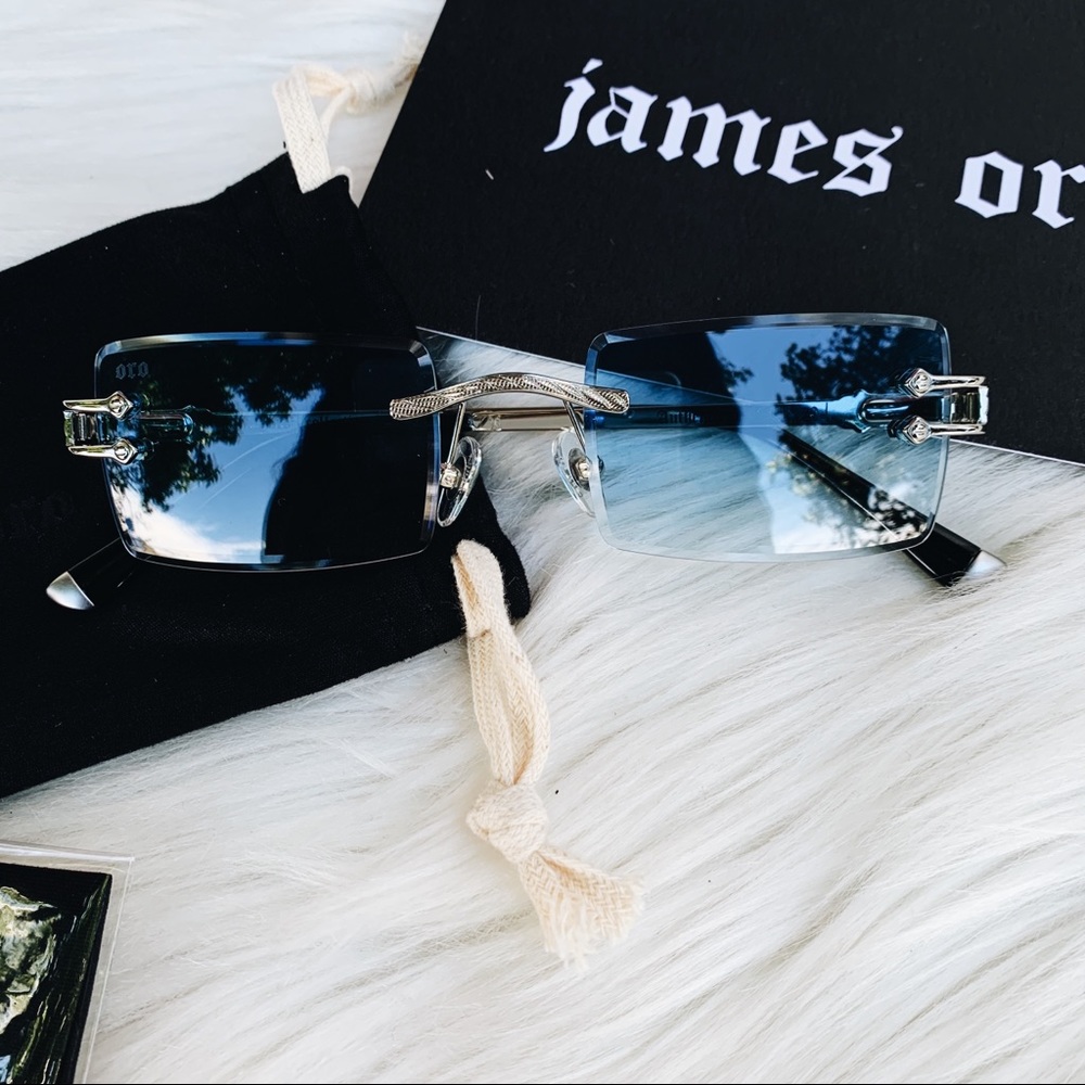 JAMES ORO BLUE TINT SUNGLASSES